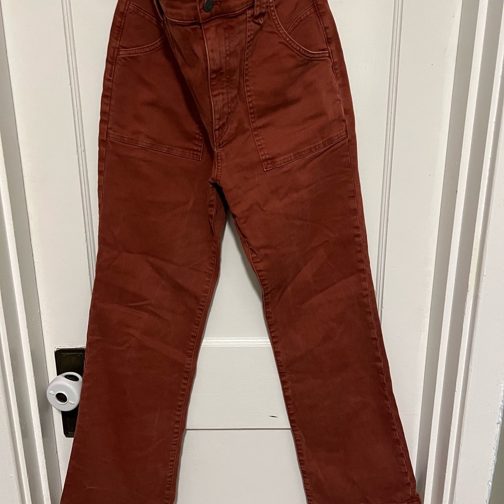 Madewell Rust Red High-Rise bootcut pants - Picture 2 of 8